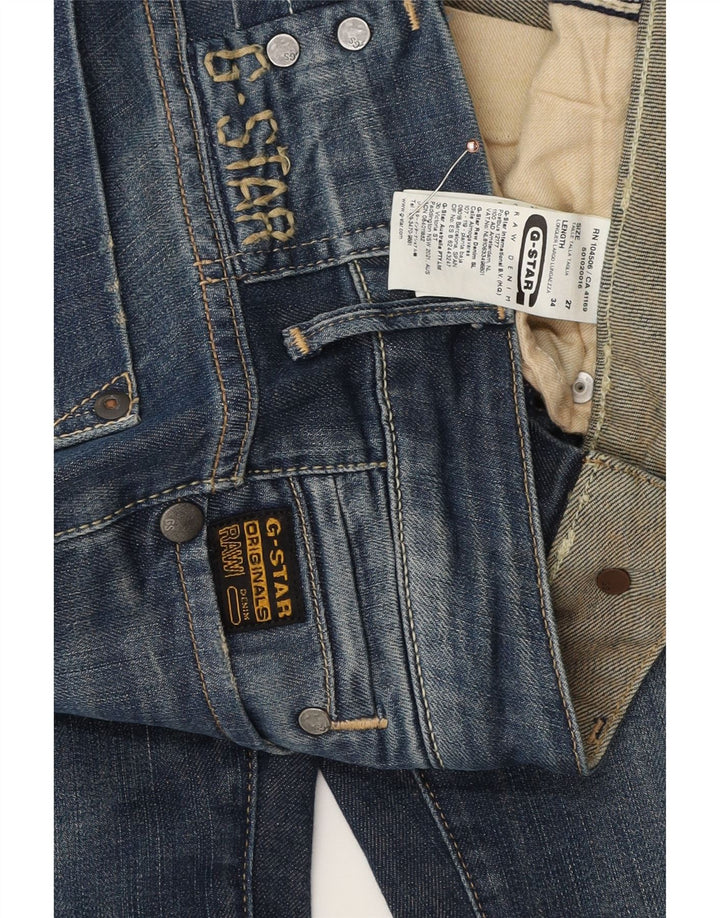 Jeans slim feminino G-Star W27 L34 algodão azul