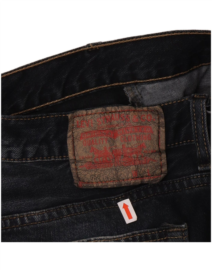 Saia jeans feminina Levi's grande W32 algodão azul marinho