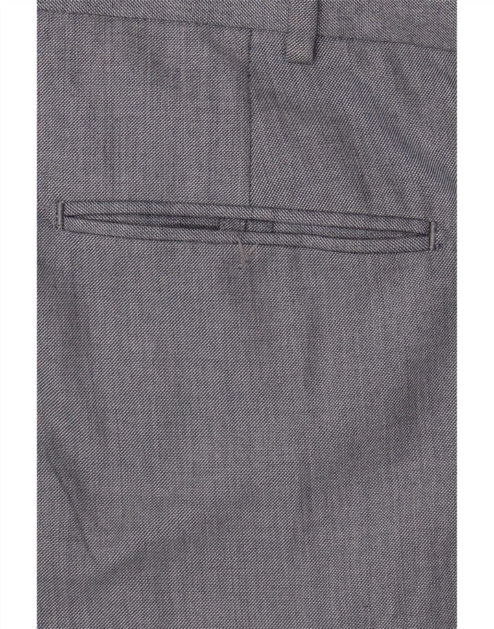 Calça masculina de terno reto Marks & Spencer W38 L29 azul poliéster
