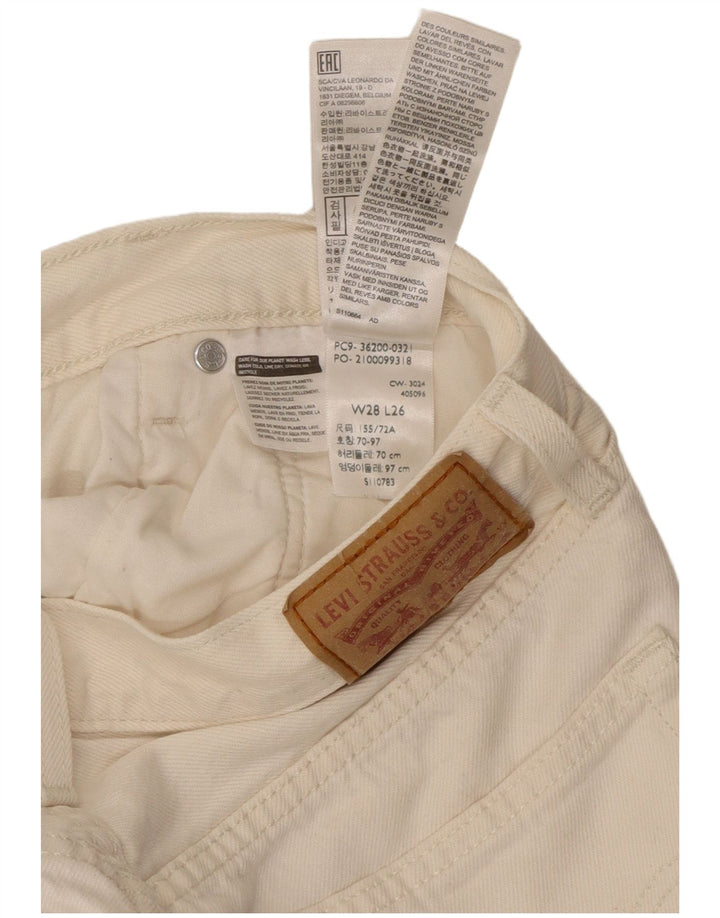 Calça jeans feminina Levi's Tapered W28 L26 algodão branco