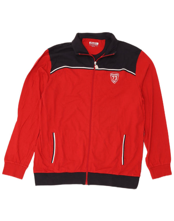 Lotto Mens Treino Top Jaqueta 2XL Algodão Colorblock Vermelho