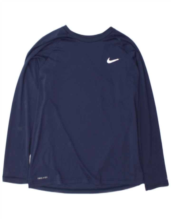 Nike Mens Dri Fit Top Manga Longa Médio Azul Marinho