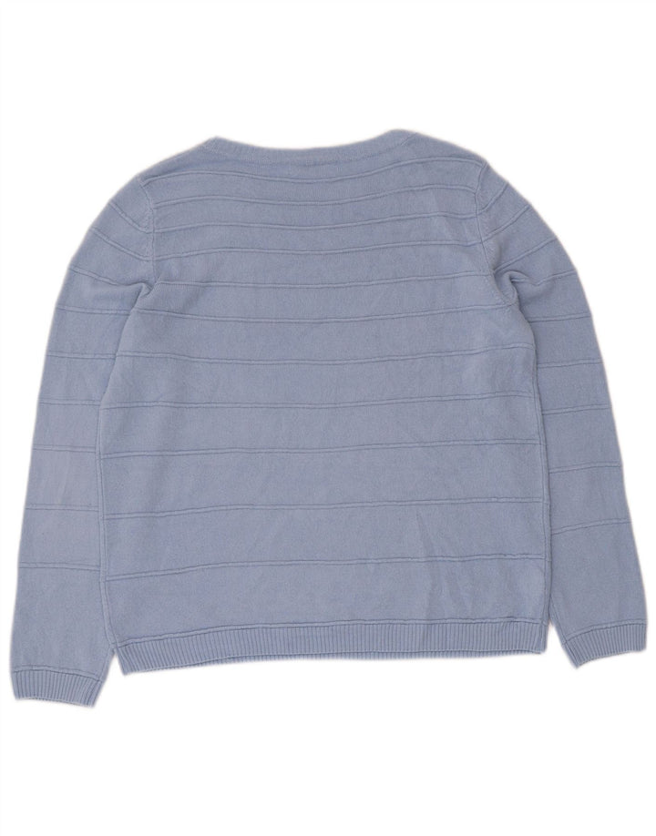 Suéter feminino Marks & Spencer clássico com gola canoa Reino Unido 12 azul médio