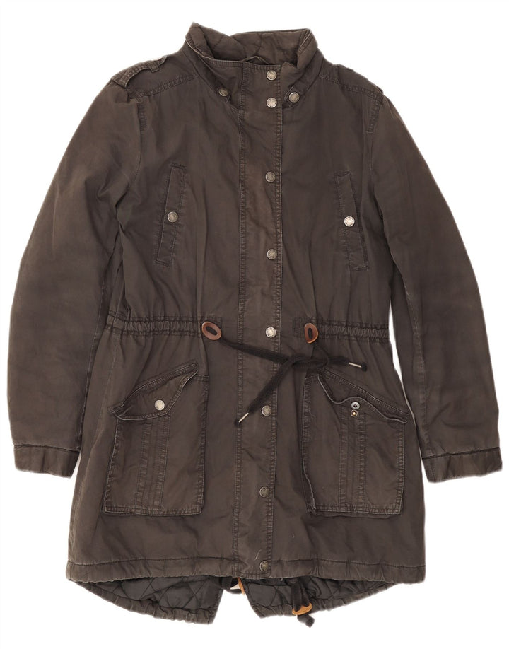 Jaqueta Parka Feminina Fat Face Reino Unido 14 Grande Algodão Cinza