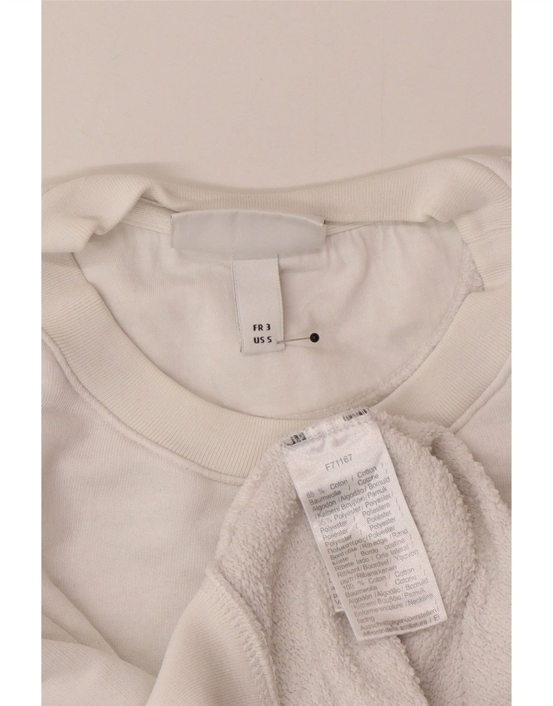 Moletom gráfico masculino Lacoste tamanho 3 pequeno algodão branco