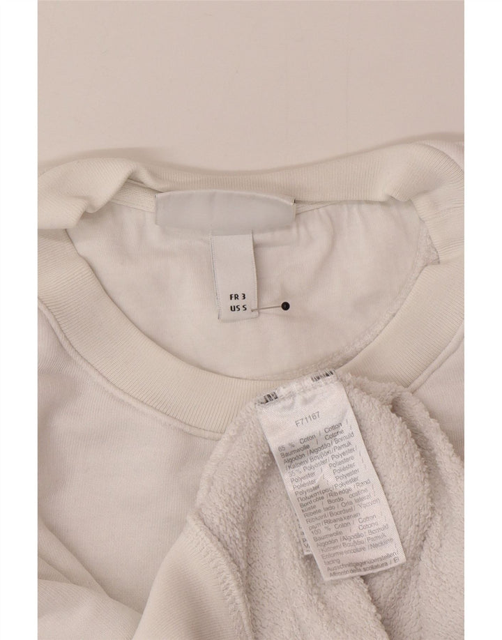 Moletom gráfico masculino Lacoste tamanho 3 pequeno algodão branco