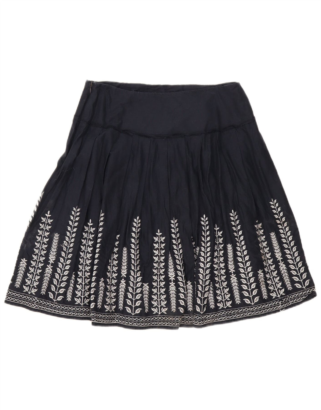 Saia feminina Marks & Spencer plissada linha A W30 médio azul marinho floral