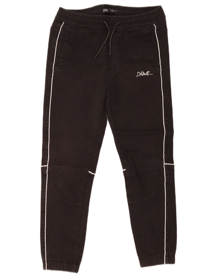 Zara Calça de treino masculina Joggers médio preto algodão