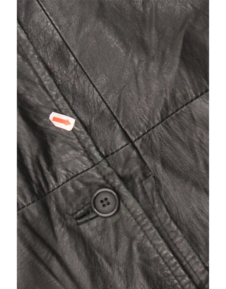 Casaco de couro feminino VINTAGE IT 48 XL preto