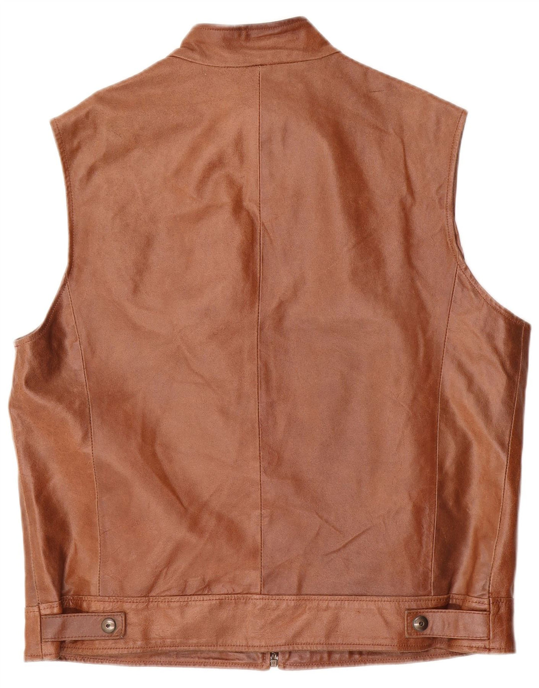 Colete de couro masculino com folhas verdes IT 54 2XL marrom