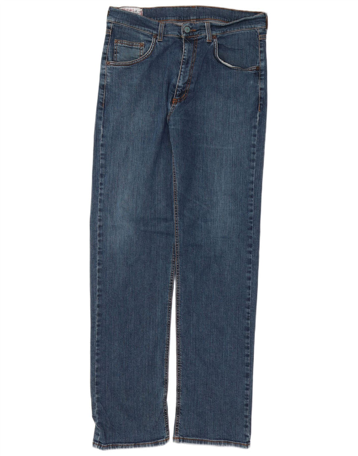 Rifle Mens Straight Jeans W33 L33 Azul Algodão