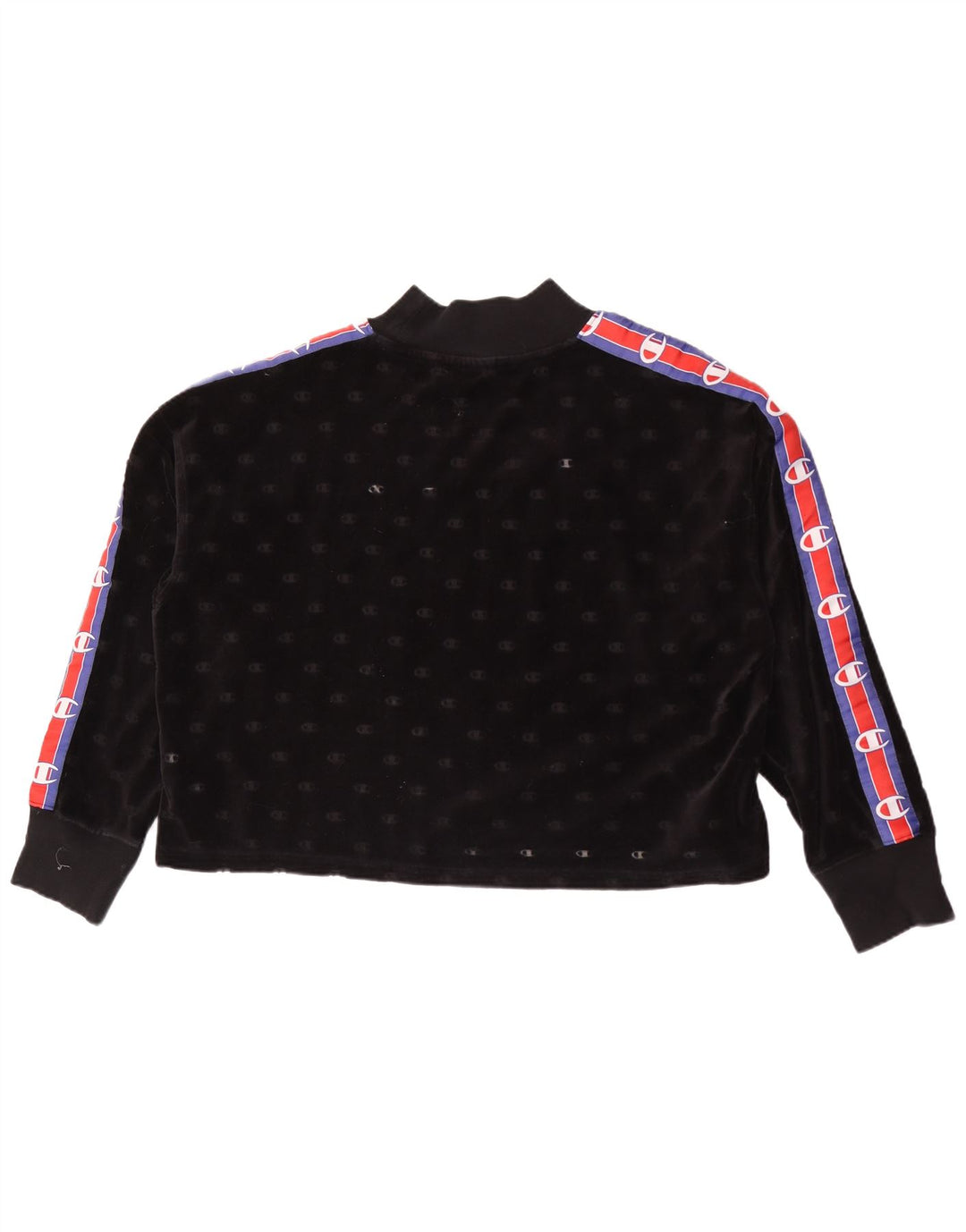 Champion feminino gráfico moletom jumper UK 14 médio preto colorblock