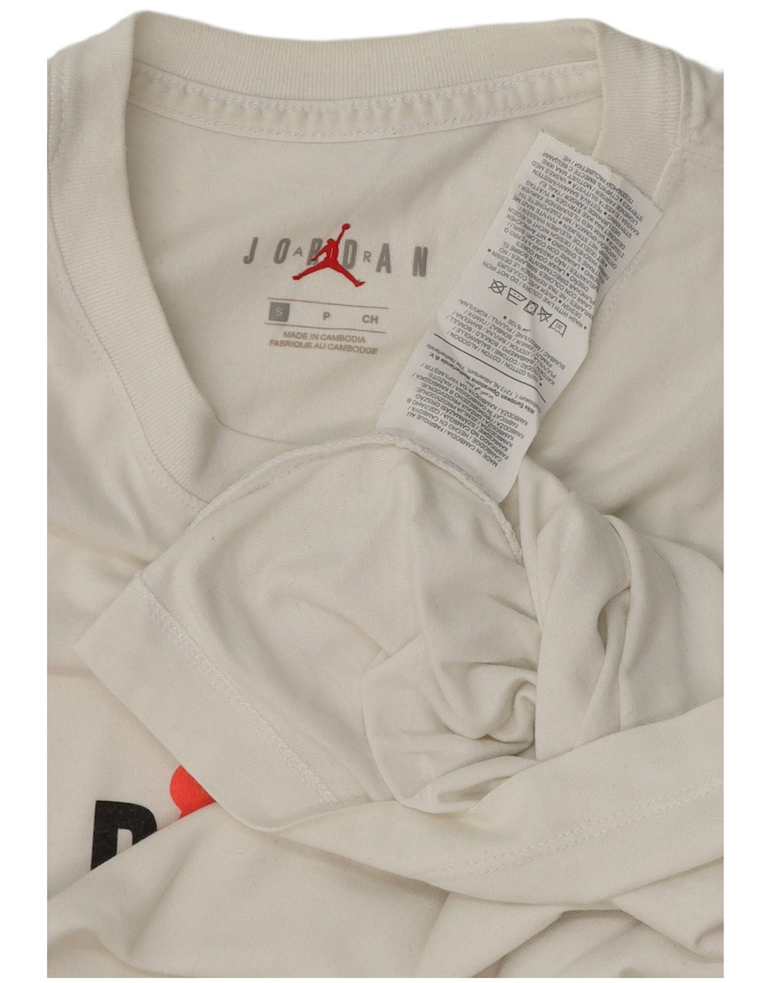 Jordan Camiseta masculina gráfica top pequeno algodão branco