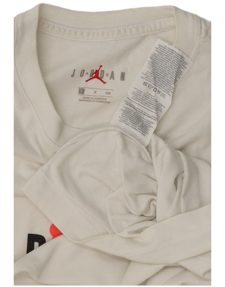 Jordan Camiseta masculina gráfica top pequeno algodão branco