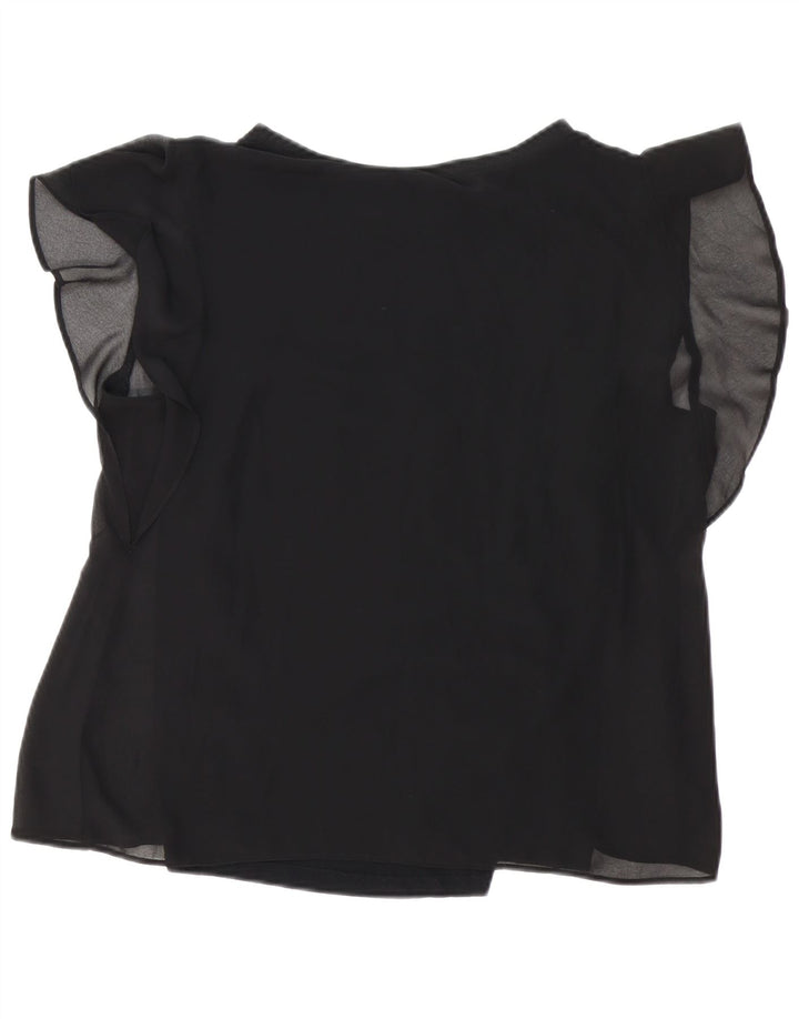 Blusa feminina ZARA UK 16 grande preta