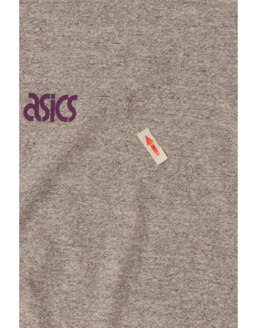 Camiseta feminina ASICS com estampa oversized UK 16 grande algodão manchado cinza