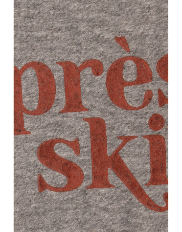 Suéter gráfico feminino Fat Face UK 14 algodão cinza médio