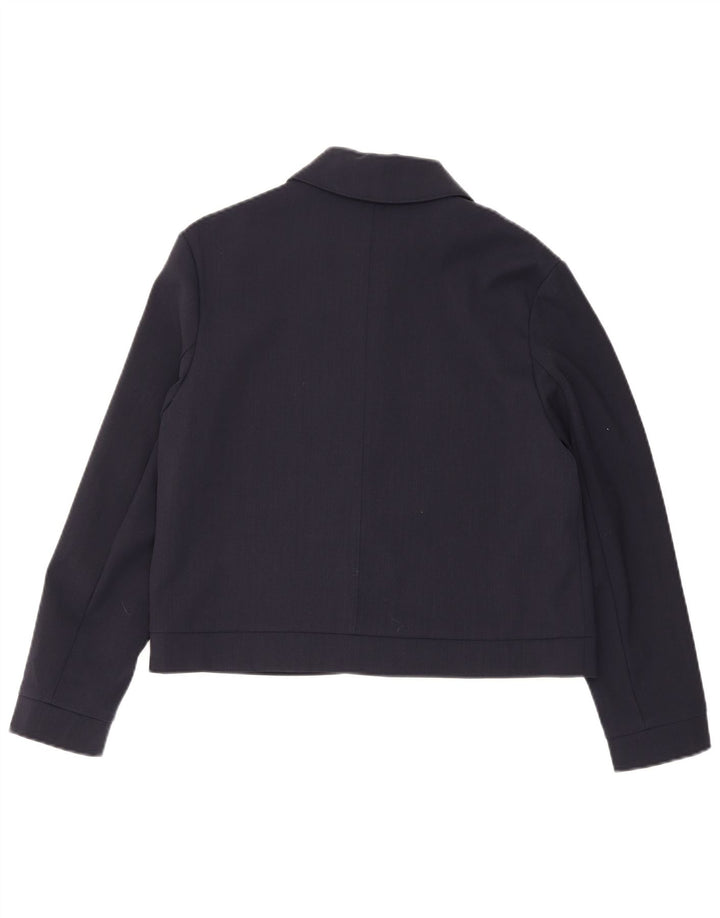 Jaqueta bomber feminina Autograph da MARKS & SPENCER Reino Unido 12 lã azul marinho médio