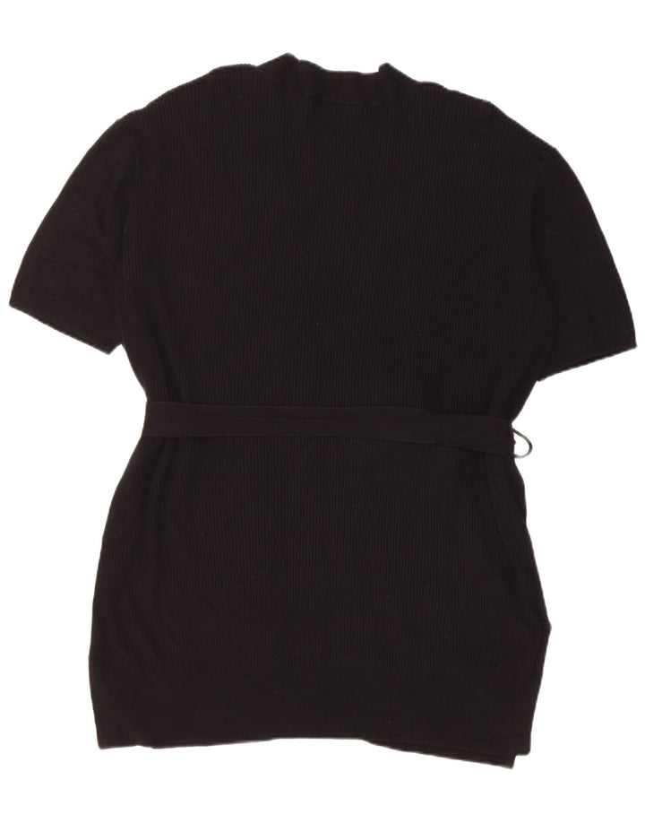 Suéter cardigã feminino de manga curta Marks & Spencer Reino Unido 14 médio preto
