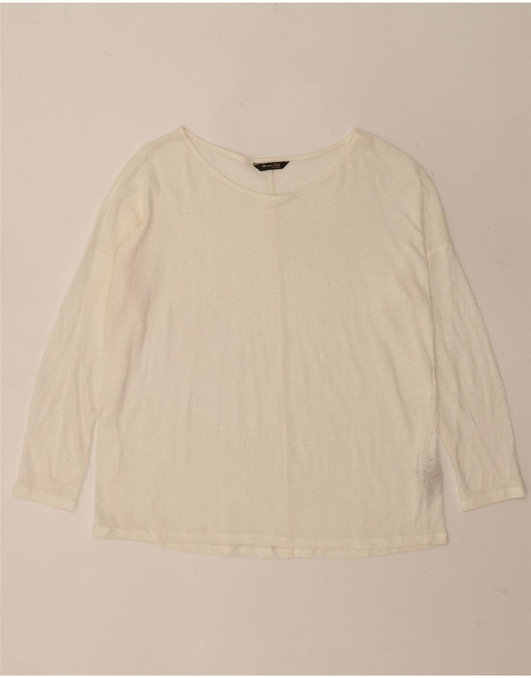 Blusa feminina Massimo Dutti manga comprida UK 16 grande linho branco