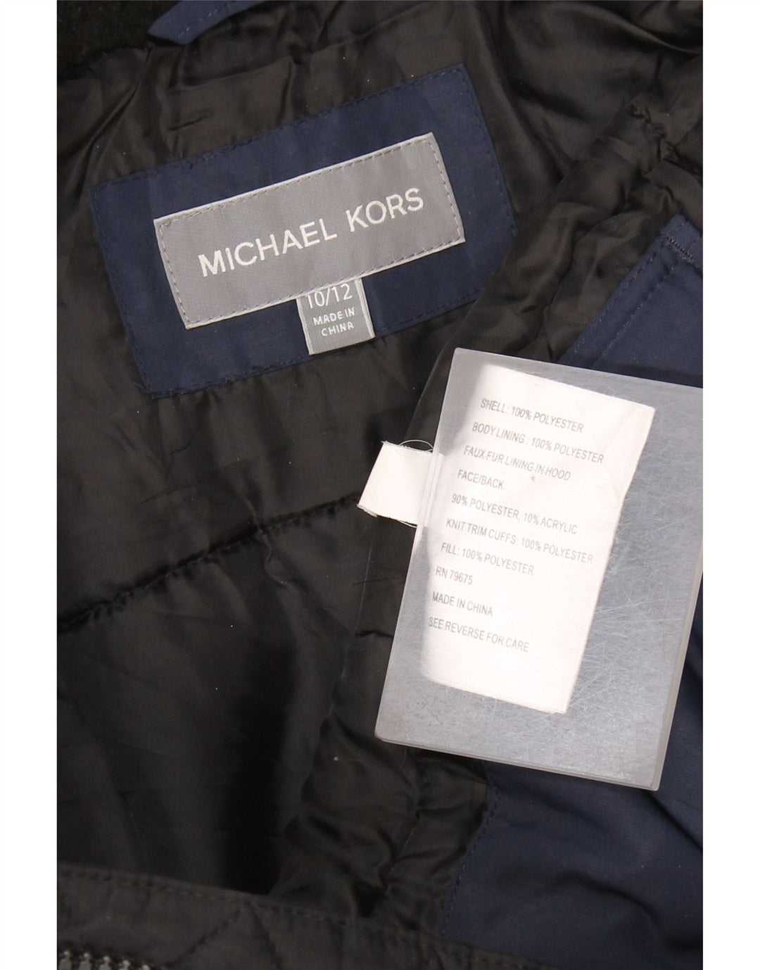 Jaqueta corta-vento masculina MICHAEL KORS 10-11 anos azul marinho bloco colorido