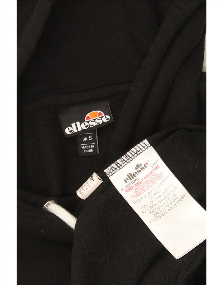 Suéter Ellesse masculino com capuz gráfico pequeno algodão preto