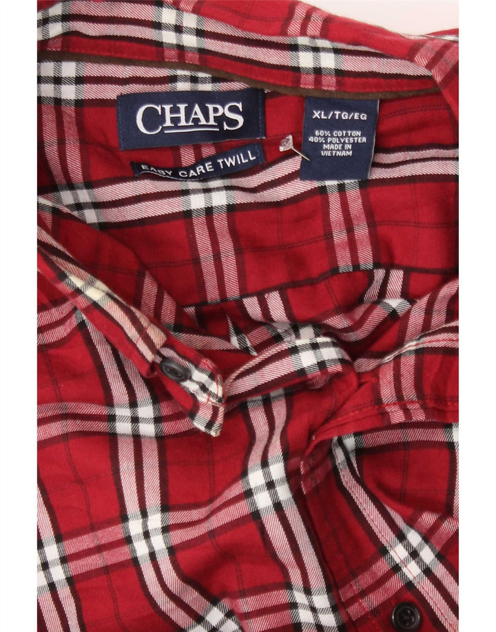 Camisa masculina de flanela Chaps XL de algodão xadrez vermelho