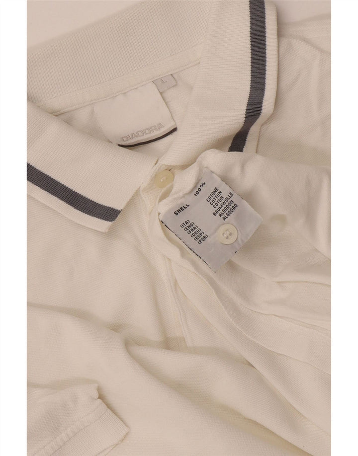 Camisa polo masculina Diadora grande algodão branco