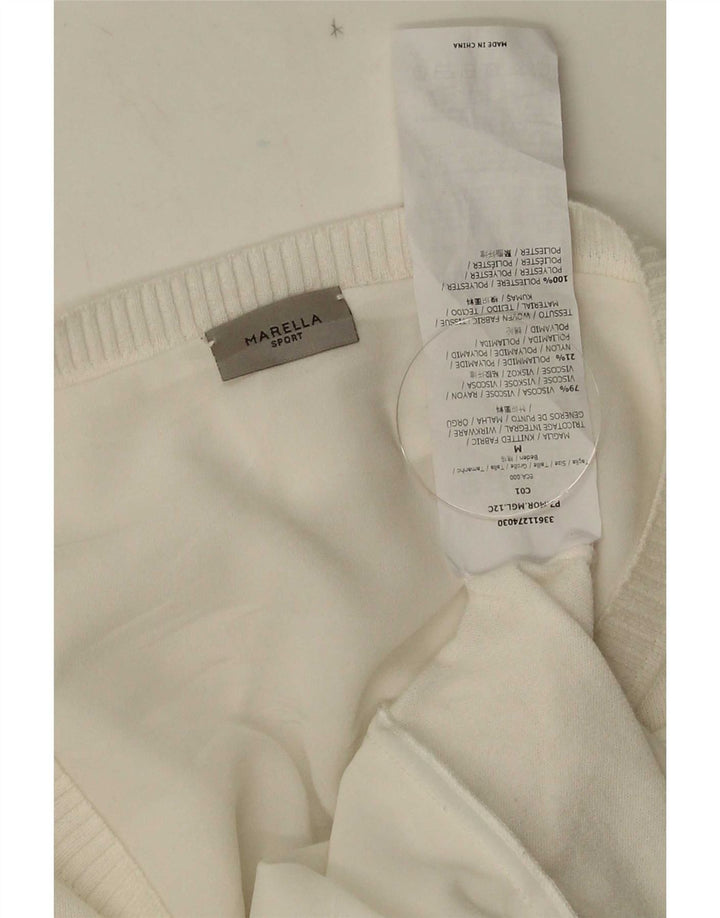 Suéter feminino Marella com gola canoa e viscose branca média UK 12