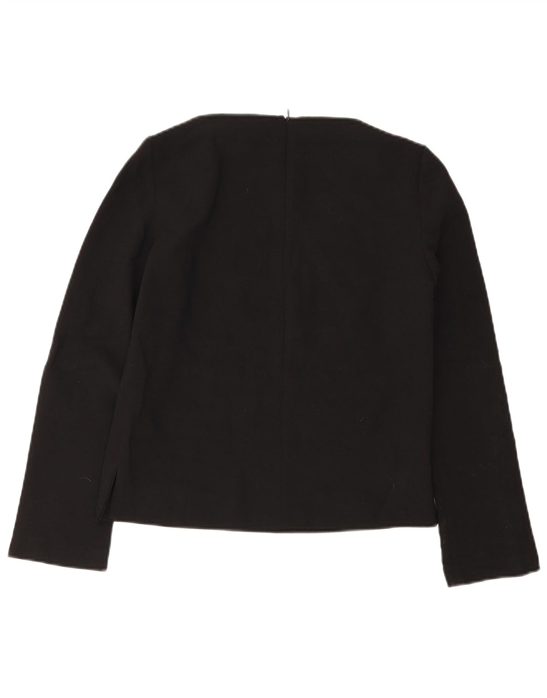 Top feminino Zara manga comprida UK 6 XS preto poliéster