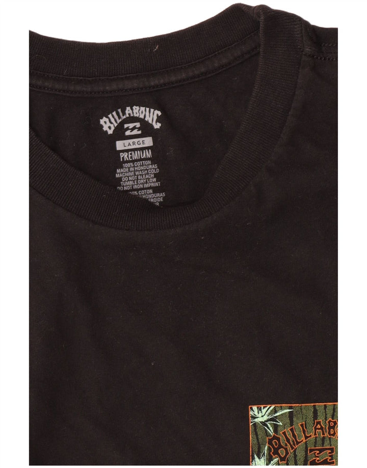 Camiseta gráfica masculina Billabong grande algodão preto