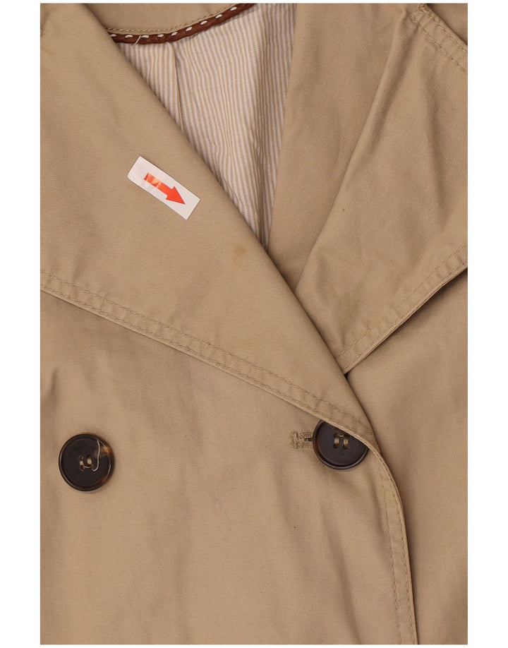 Zara Womens Trench Coat UK 14 Algodão Bege Médio