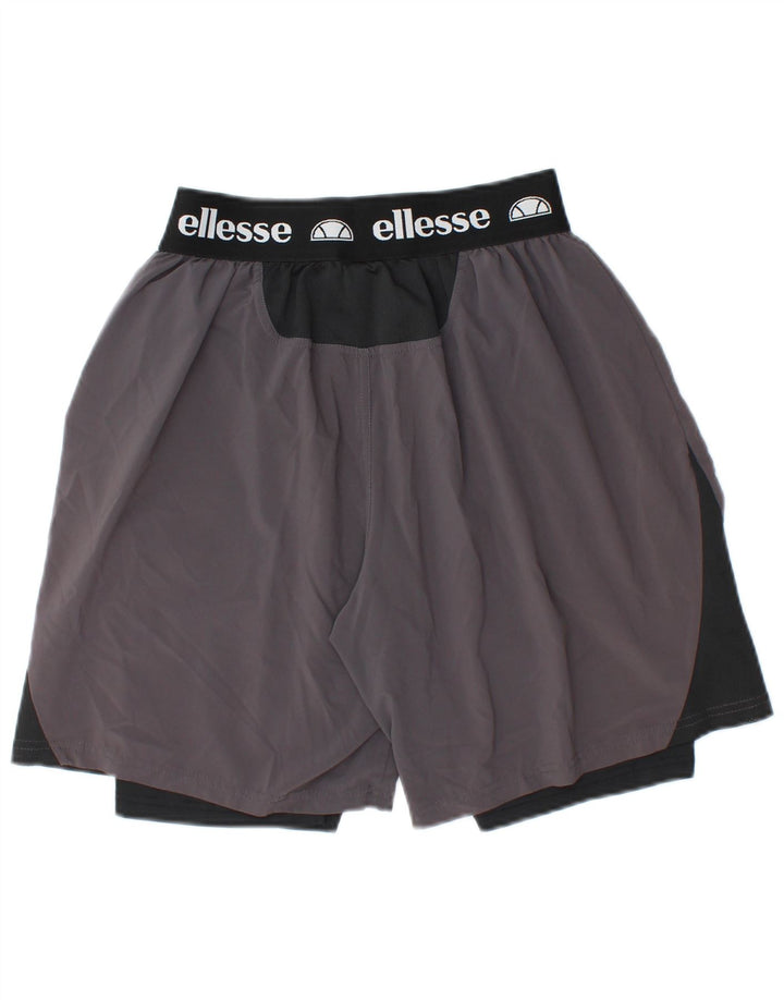 Shorts esportivos gráficos masculinos ELLESSE bloco colorido cinza médio