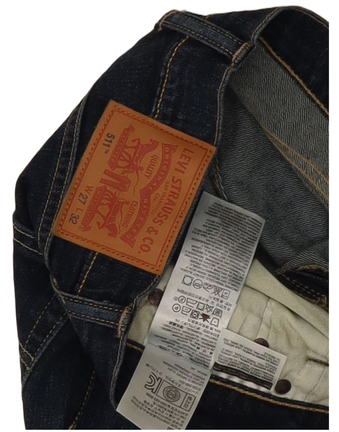 Calça jeans feminina Levi's 511 Slim W27 L32 azul marinho algodão