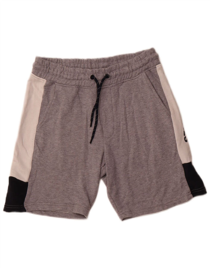 Shorts esportivos masculinos JACK & JONES pequeno cinza colorblock algodão