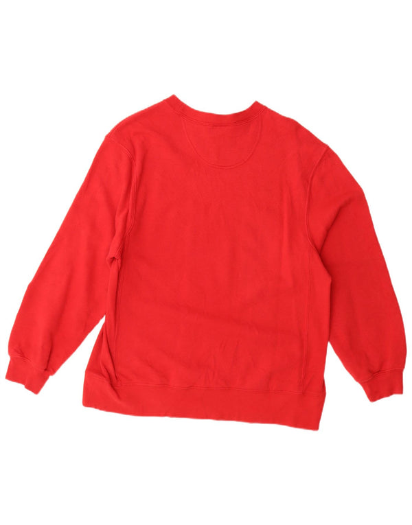 REEBOK moletom feminino jumper UK 16 grande algodão vermelho