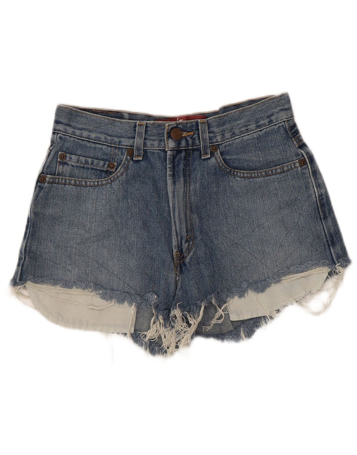 LEVI'S Girls 569 Shorts jeans desgastados com ajuste solto 13-14 anos W27 Azul
