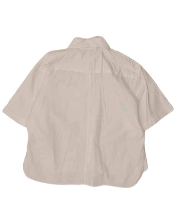 Camisa feminina Zara manga curta grande tamanho UK 10 pequena branca