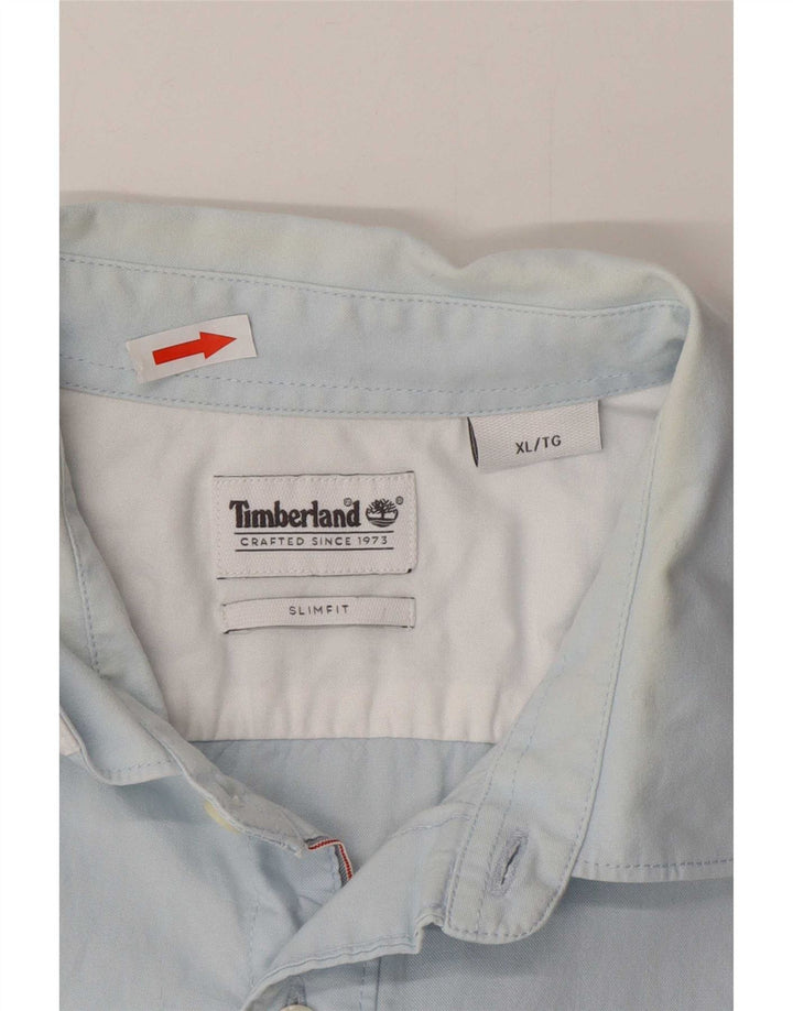 Camisa masculina Timberland Slim Fit XL azul algodão