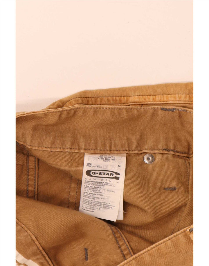 G-Star Mens Graphic Cargo Shorts W34 Grande Algodão Bege