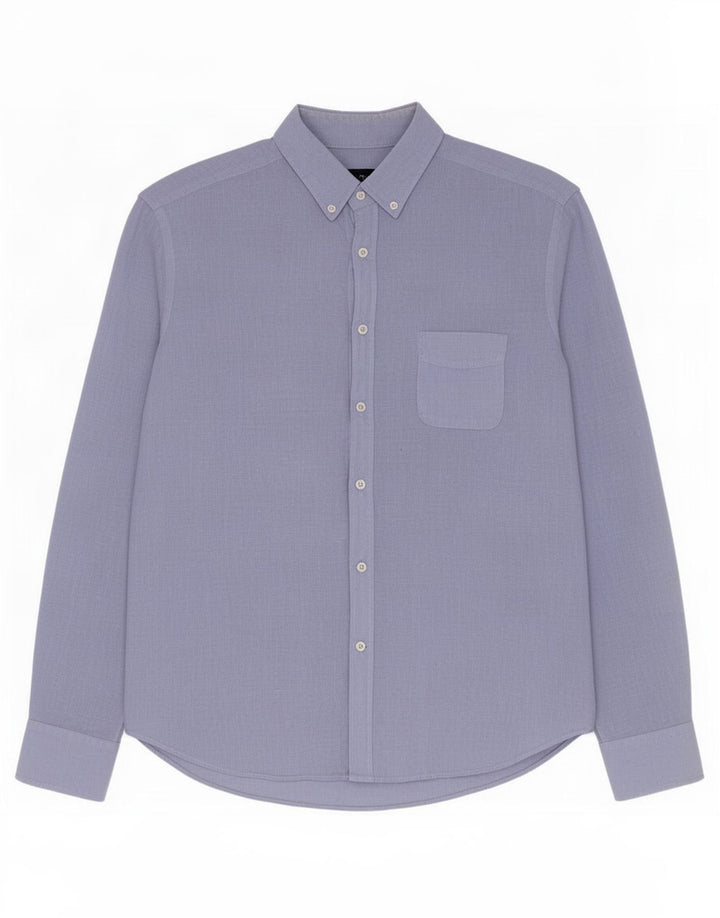 Camisa masculina Massimo Dutti XL linho azul
