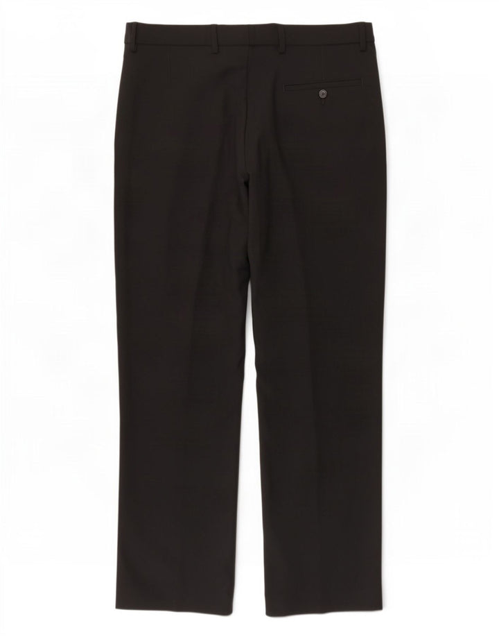 Calça masculina Marks & Spencer sob medida casual W34 L31 poliéster preto