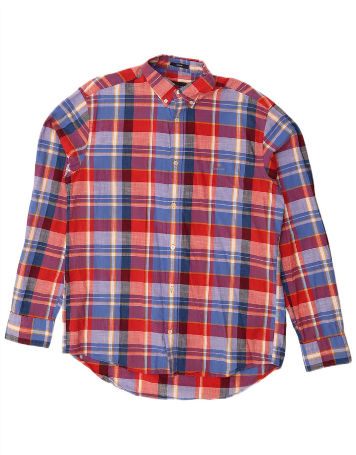 Camisa masculina Gant Regular Fit tamanho 41/42 16 1/2 grande xadrez multicolorida