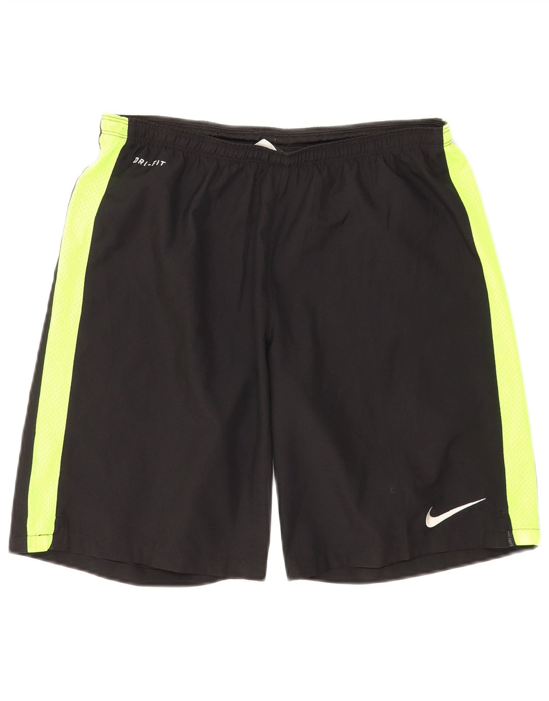 Shorts esportivos masculinos Nike Dri Fit médio preto colorblock poliéster