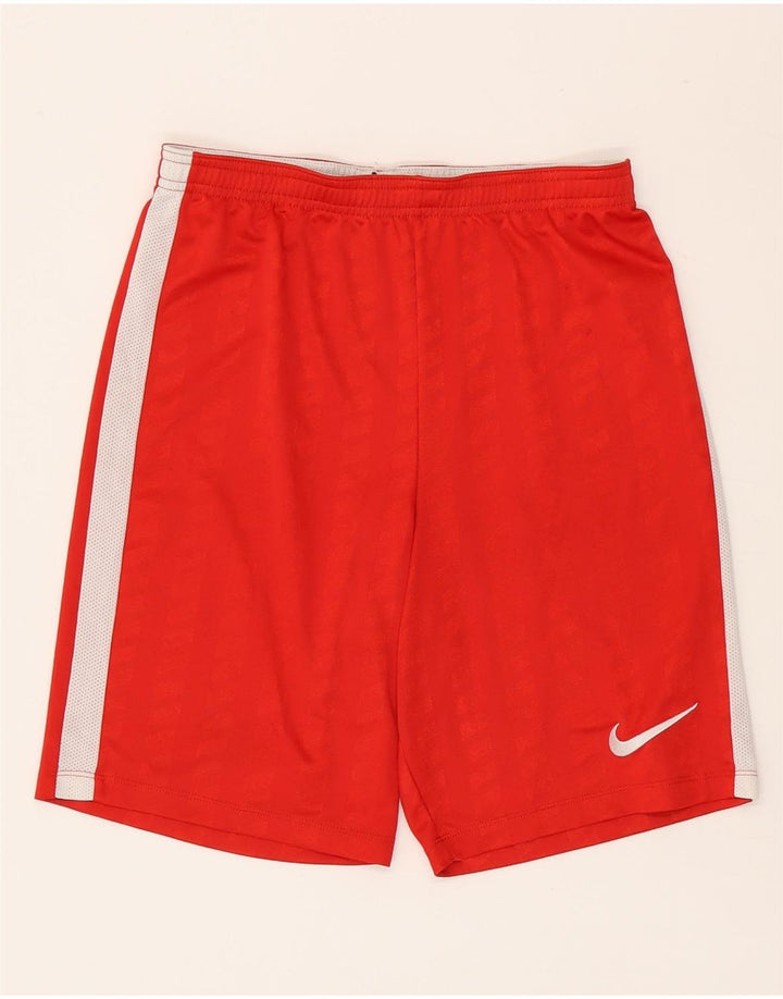 Shorts esportivos masculinos Nike Dri Fit pequeno poliéster colorblock vermelho