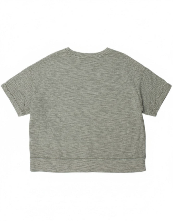 Camiseta feminina grande Eddie Bauer UK 18 XL poliéster manchado verde