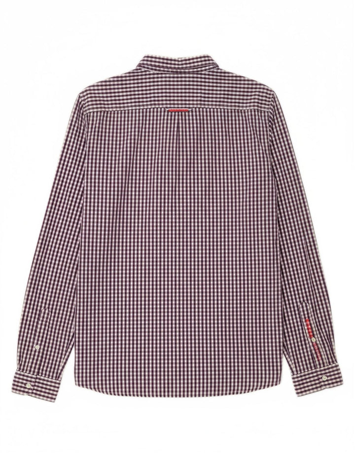 Camisa masculina SUPERDRY grande algodão guingão roxo