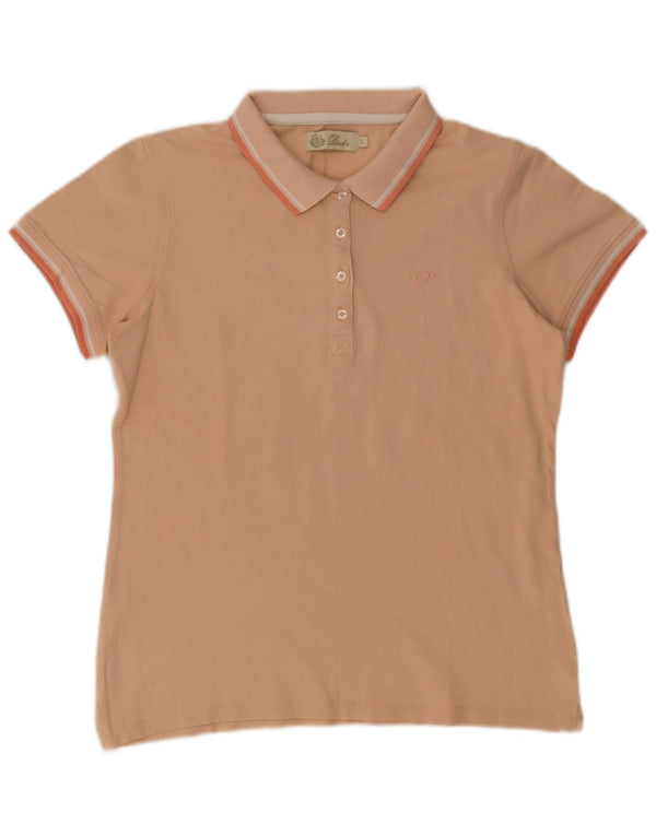 Camisa polo feminina Dack's UK 14 grande algodão laranja