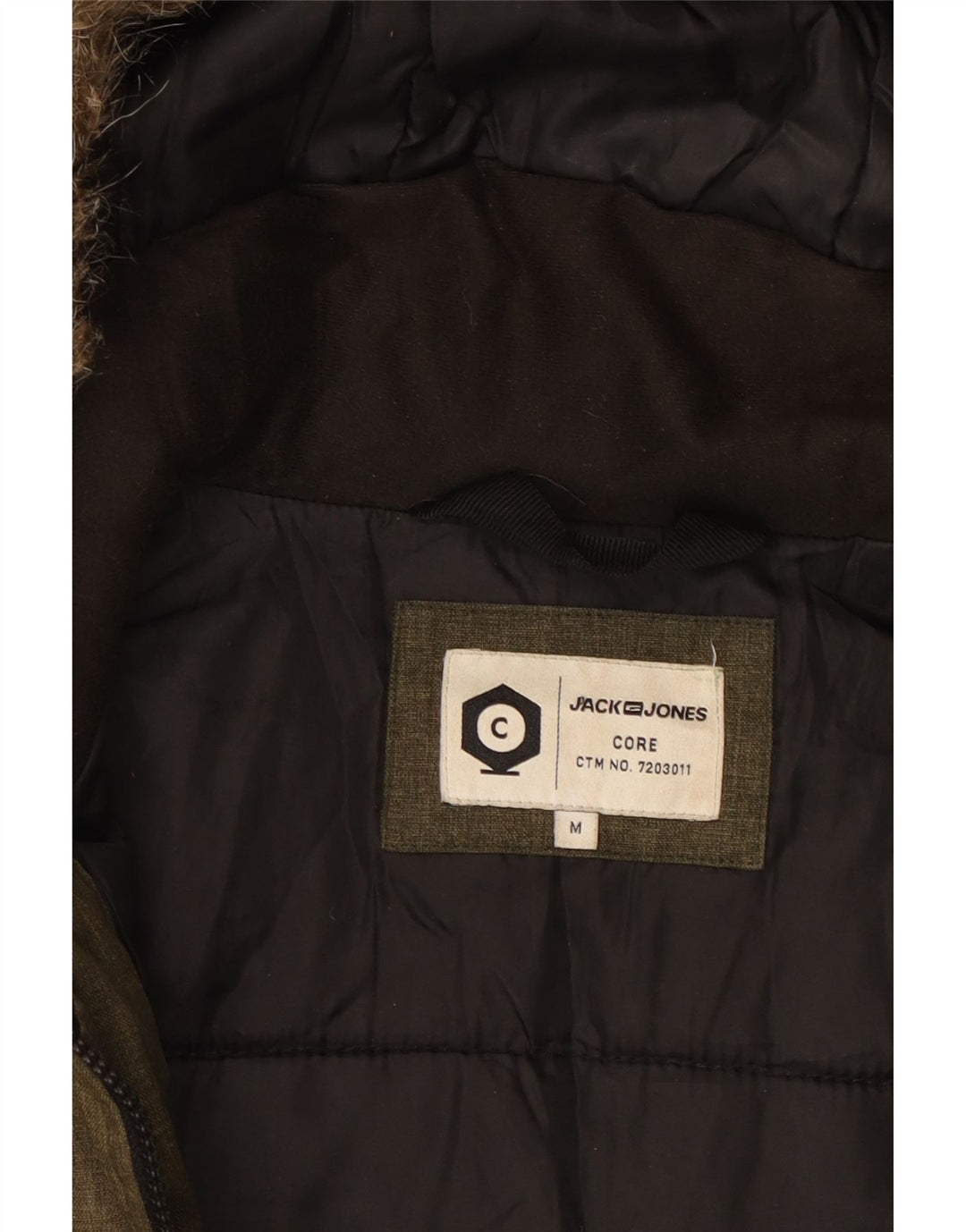 Casaco masculino acolchoado com capuz JACK & JONES UK 38 médio cáqui