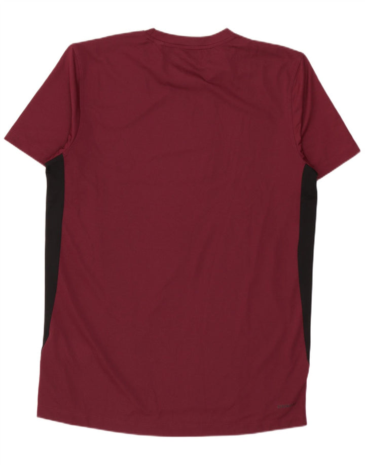 Adidas Mens Camiseta Top Médio Borgonha Colourblock Poliéster